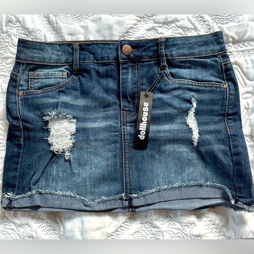 Dollhouse y2k Women Denim Mini Skirt Junior Size
